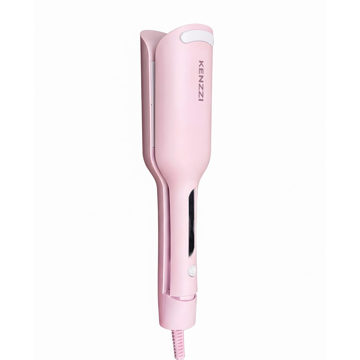 KENZZI Wave Styler 2-Barrel Hair Waver, 1.25 in, 6 Heat Settings, Pink
