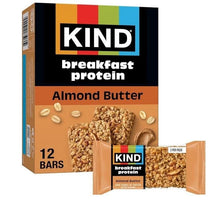 KIND breakfast protein bars carton with almond butter flavor, gluten free snack pack
