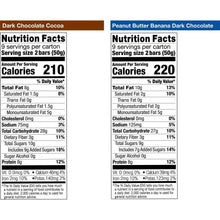 Protein bar Nutrition Facts panel with calories, fat, carbs, protein, and iron details