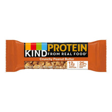 Crunchy Peanut Butter protein bar front with 12g protein and 25% daily value