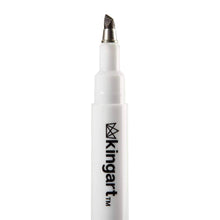 Fine line ink pen with darker black nib and white body