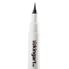 Fine line ink pen with black pointed nib and white body