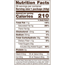 KIT KAT nutrition facts label for 1 package (42 g) with calories and fat info