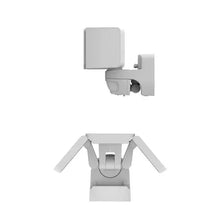 White LED motion security light with wall bracket and fold-out light arms