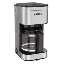 KRUPS 10-cup drip coffee maker, stainless exterior with black brew basket and carafe