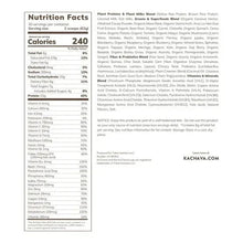 Ka'Chava all-in-one nutrition shake pouch nutrition facts label