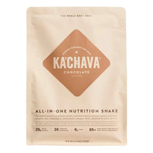 Ka'Chava all-in-one nutrition shake pouch, chocolate front with logo and text