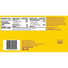 Trail mix nutrition facts label and barcode on package back