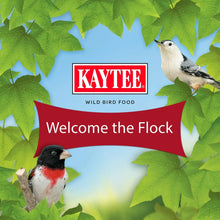 KAYTEE wild bird food welcome flock banner with two songbirds