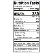 Nutrition Facts label: 1 cookie (56 g) shows 280 calories and 13 g total fat