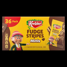 Shortbread cookie multipack, 36-count, Keebler Fudge Stripes Minis package front