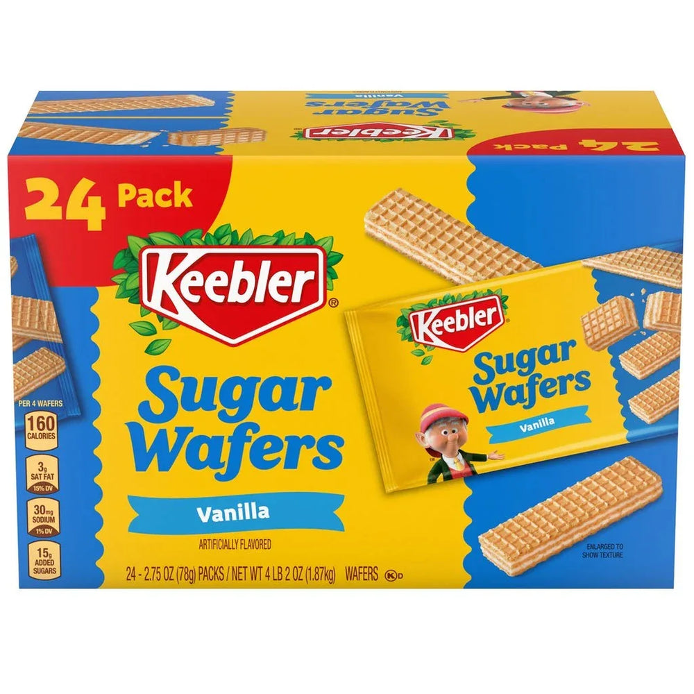 Keebler Sugar Wafers, Vanilla, 2.75 oz, 24-count - USA MEGA SHOP