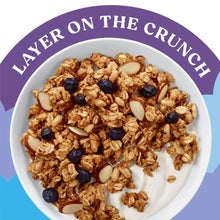 Bowl of granola with blueberries and sliced almonds