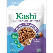 Kashi blueberry almond granola pouch front with Gut Health Granola label, 8 oz