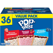 Pop-Tarts value pack toaster pastry box, 36 count with three frosted flavors