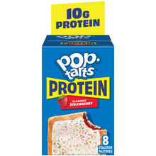Pop-Tarts Protein strawberry toaster pastries box with 10g protein and 8 count.