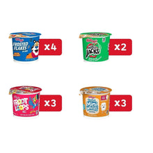 Assorted Kellogg's cereal cups set with x4, x3, x3, x2 counts