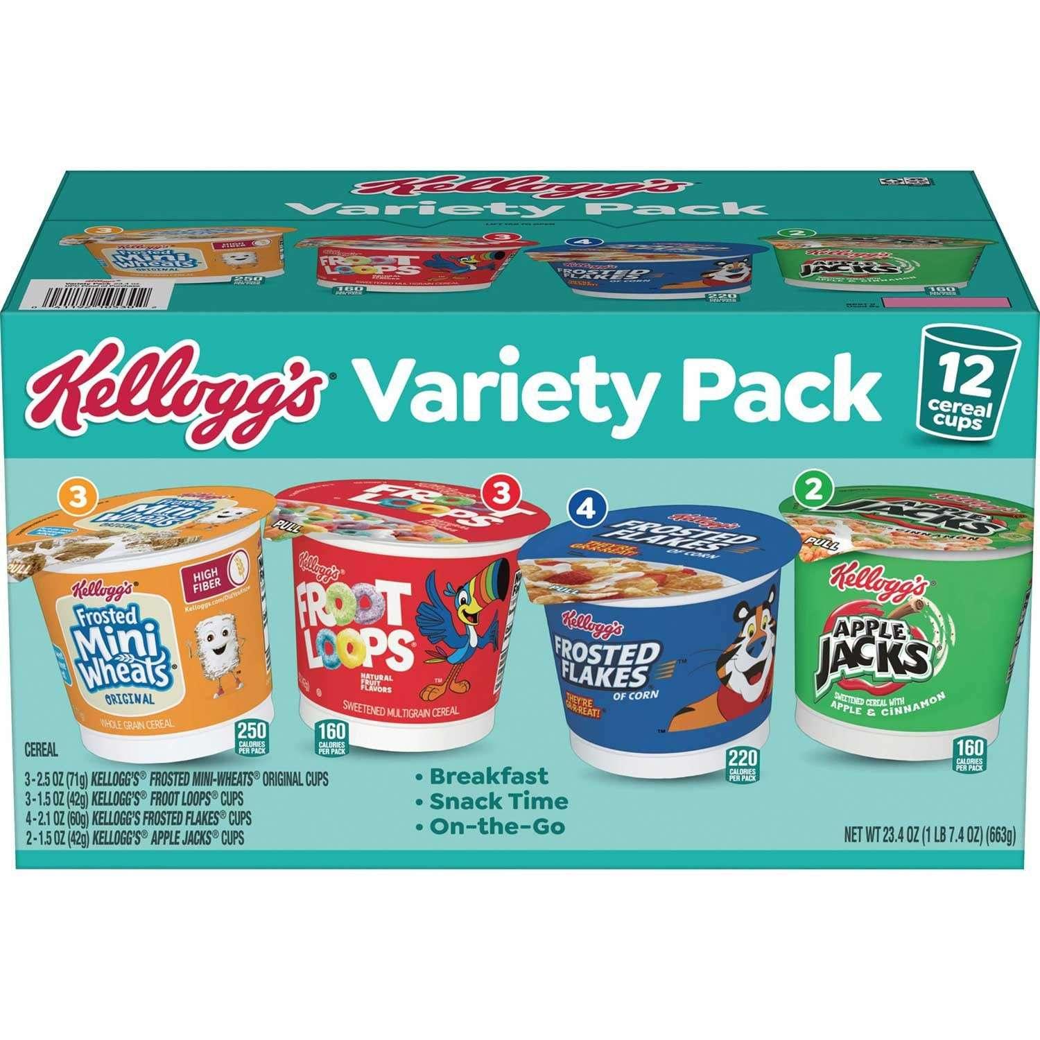 Kellogg's Variety Pack Single Serve Cereals, 12 pk. - USA MEGA SHOP