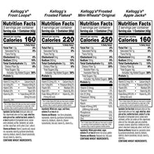 Nutrition Facts label for cereal cups variety pack, 12-count
