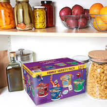 Kellogg's Family Variety Pack cereal cups box on tabletop with bowls nearby