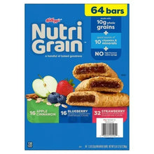 Kellogg's Nutri-Grain breakfast bars box with barcode and stacked bar photo
