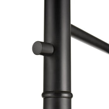 Black floor lamp pole with rounded arm joint detail