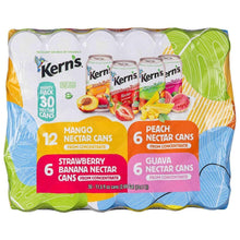 Kern's nectar variety pack carrier with flavor mix: mango, peach, strawberry banana, guava