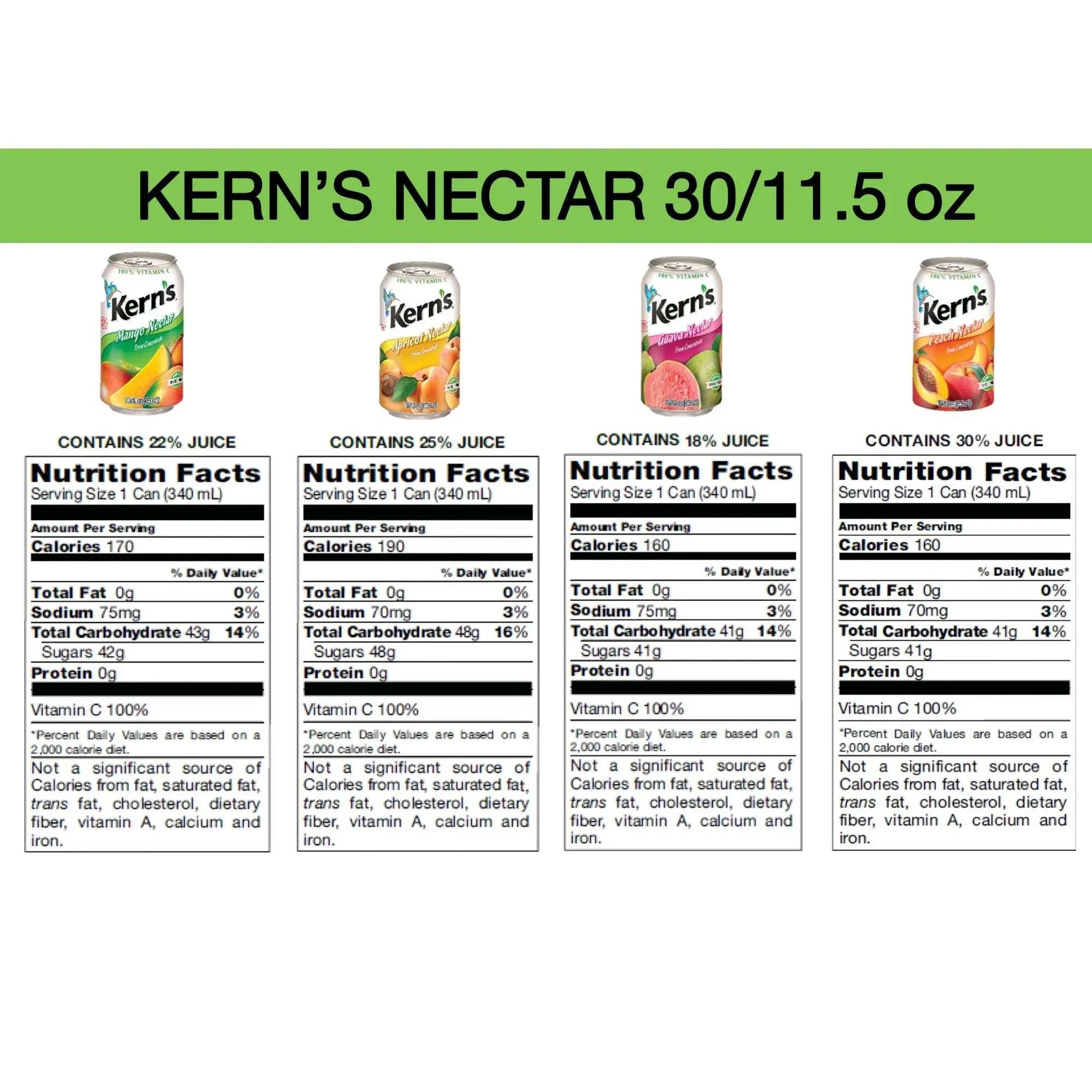 Kern's, Nectar Variety Pack, 11.5 fl oz, 30-Count - USA MEGA SHOP