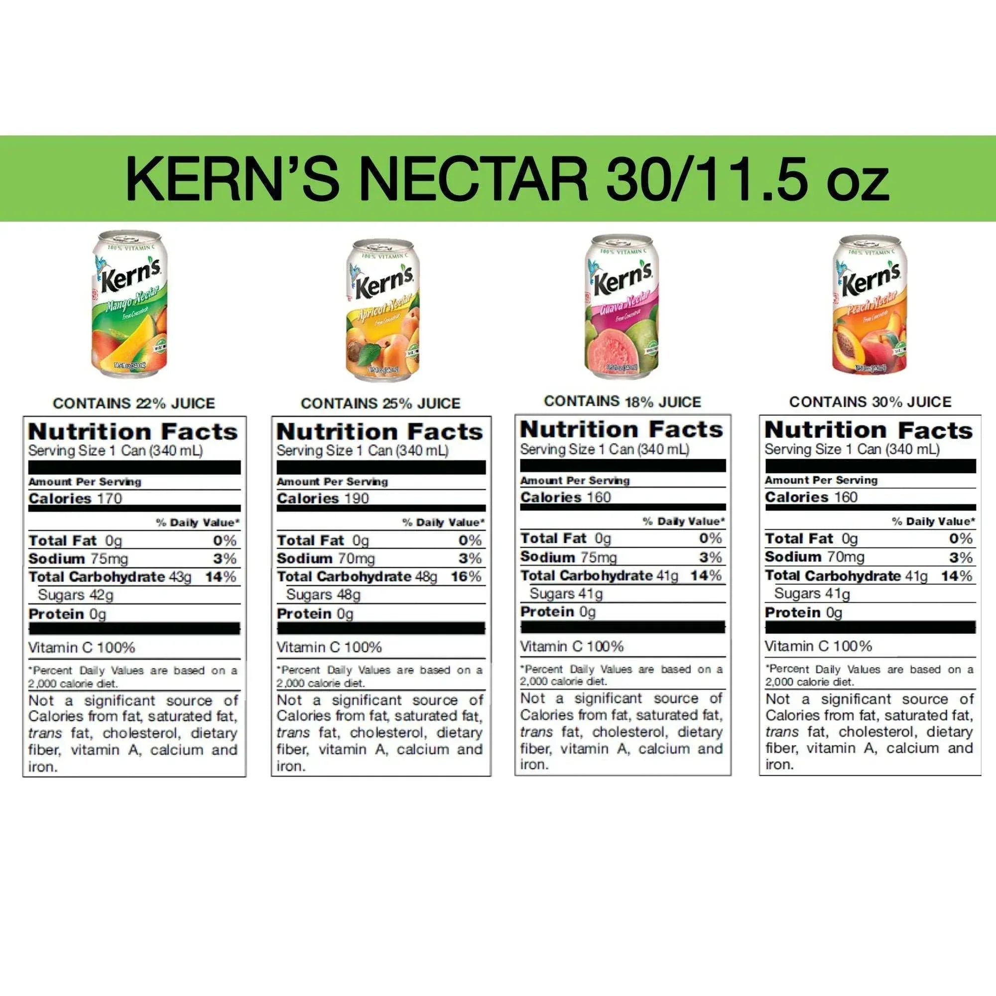 Kern's, Nectar Variety Pack, 11.5 fl oz, 30-Count