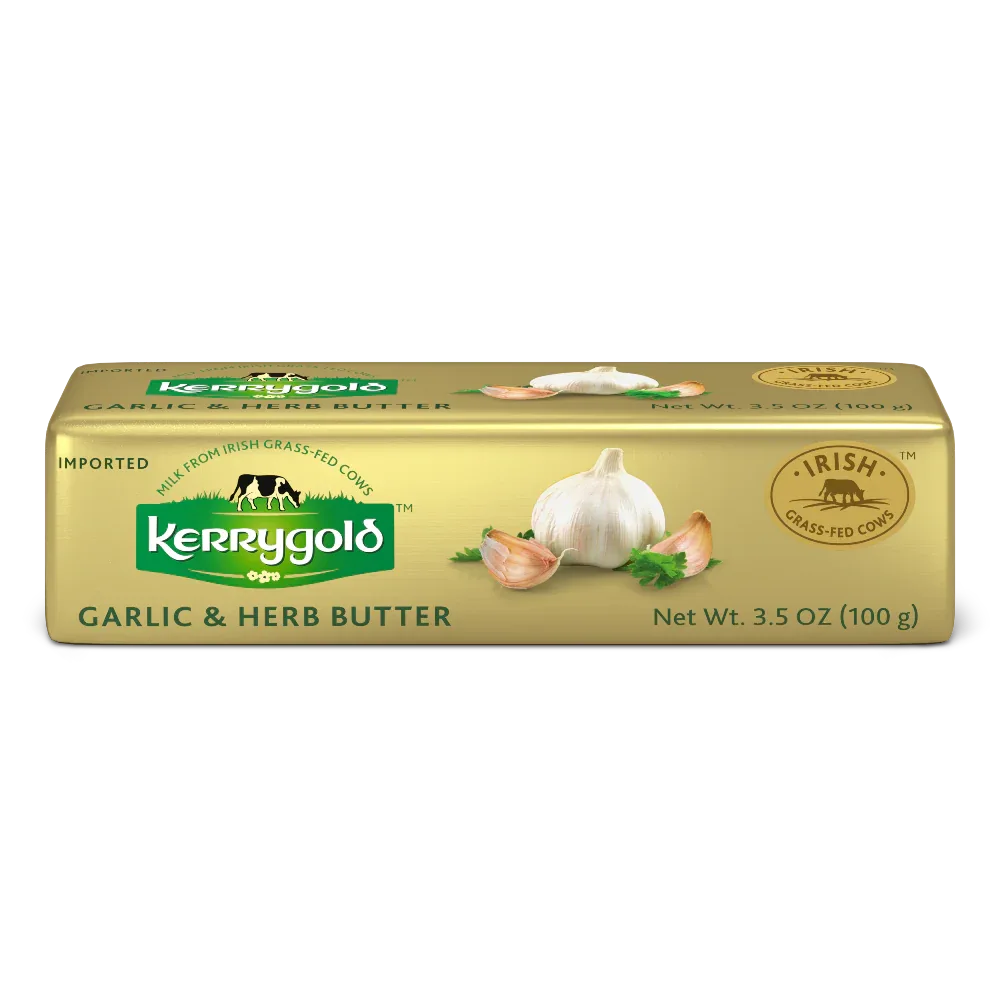 Kerrygold Grass-Fed Pure Irish Garlic & Herb Butter Stick, 3.5 oz. - USA MEGA SHOP
