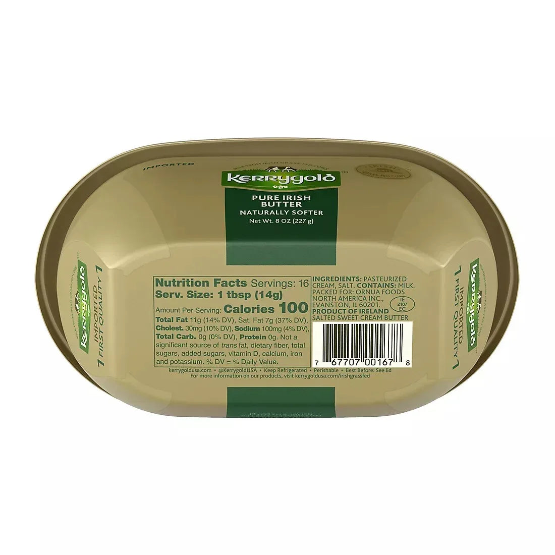 Kerrygold Grass-Fed Pure Irish Salted Butter Tub, 17.6 oz.