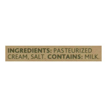Butter ingredients label: pasteurized cream, salt; contains milk