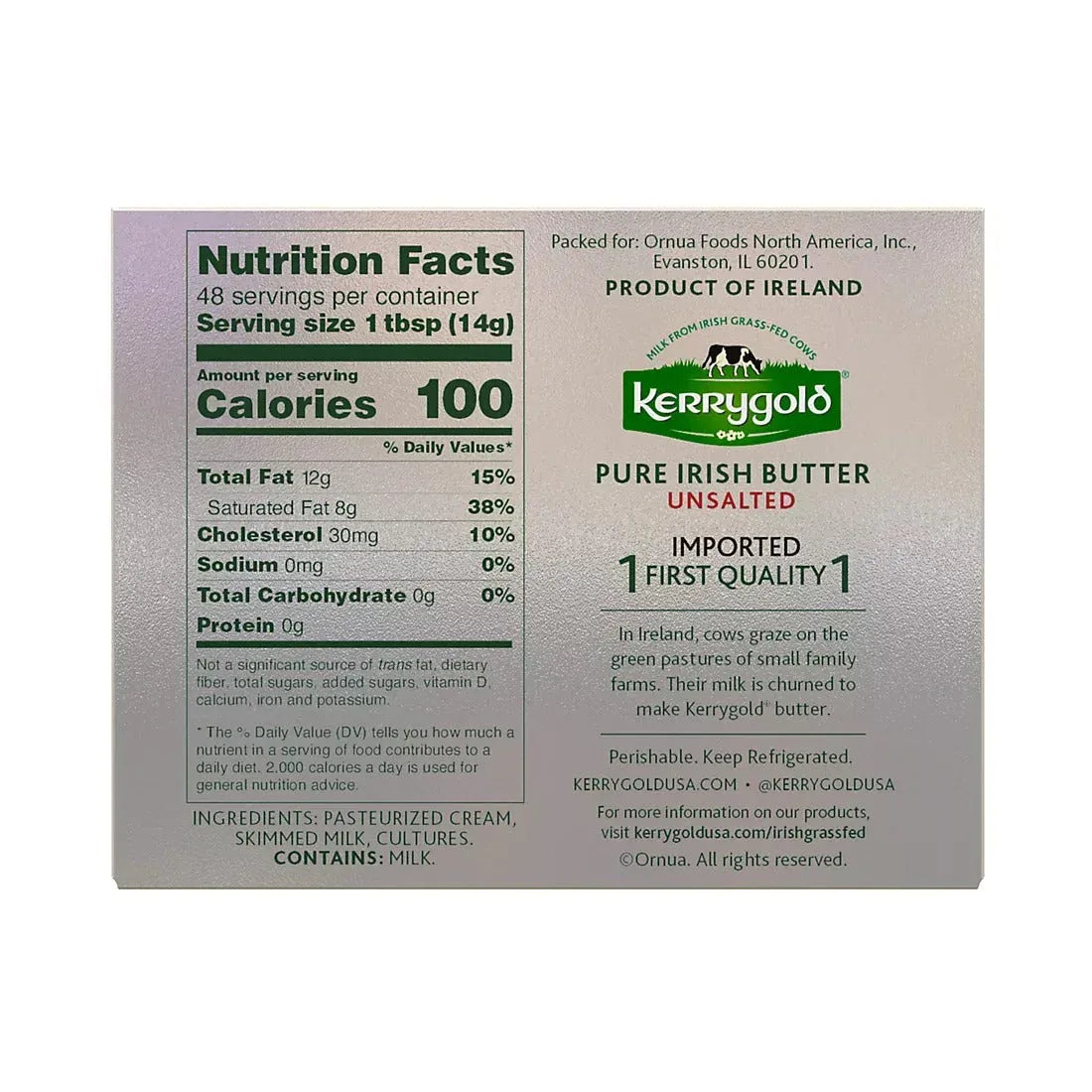 Kerrygold Grass-Fed Pure Irish Unsalted Butter Sticks, 6 ct./4 oz. - USA MEGA SHOP