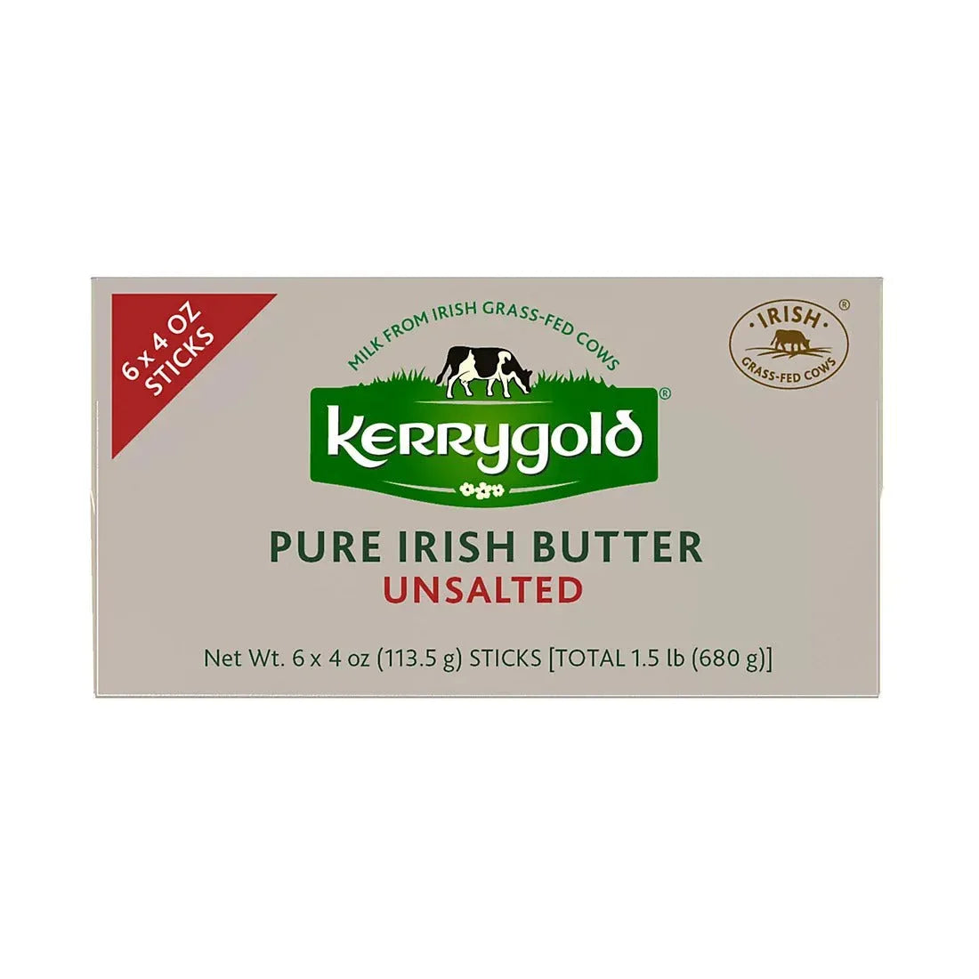 Kerrygold Grass-Fed Pure Irish Unsalted Butter Sticks, 6 ct./4 oz. - USA MEGA SHOP