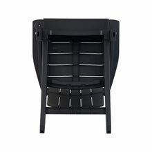 Dark gray Adirondack chair underside view showing frame and structural ribs