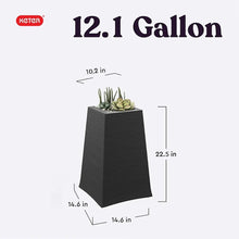 Graphite 12.1-gallon tapered resin planter with size dimensions