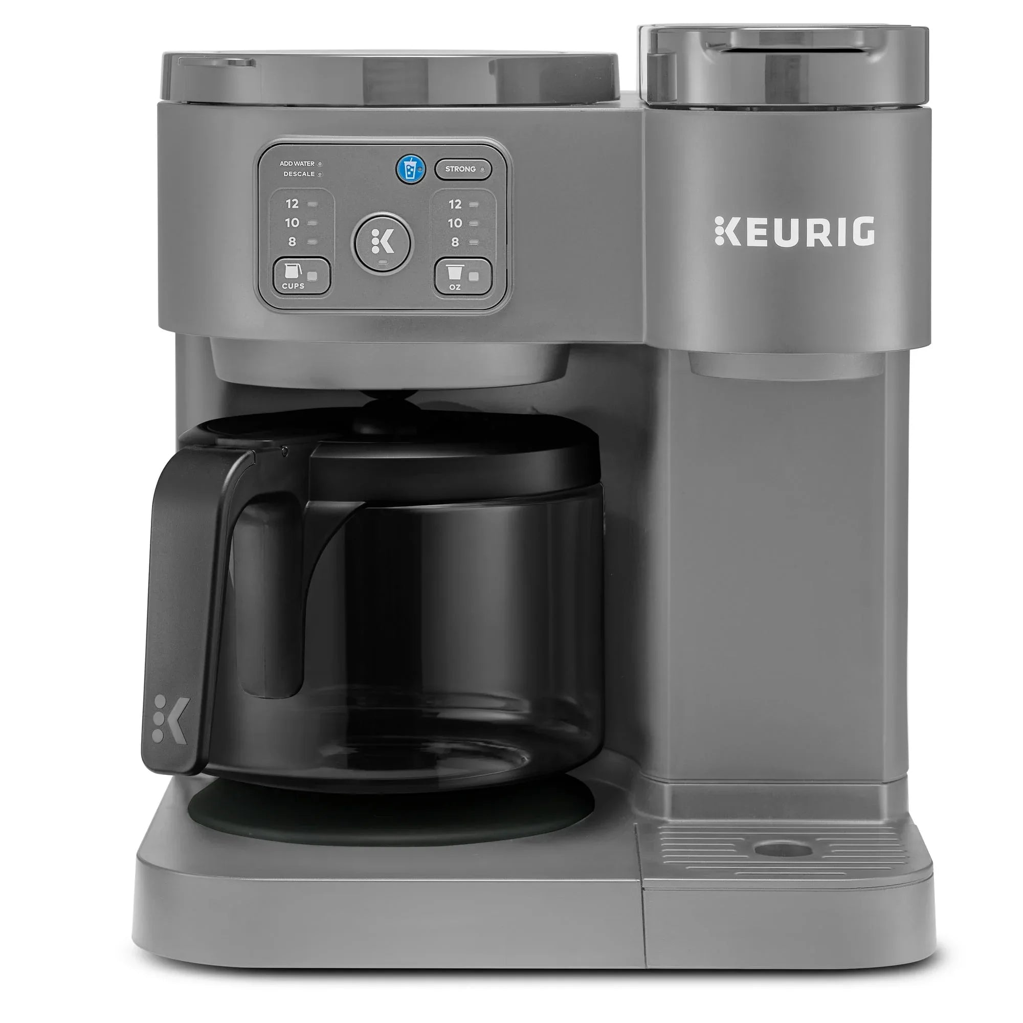 Keurig K-Duo Essentials, Hot & Iced Single-Serve K-Cup Pod Coffee Maker & Carafe, Moonlight Grey - USA MEGA SHOP