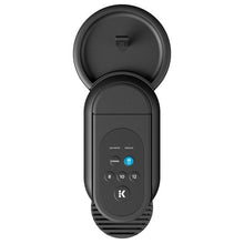 Single-serve coffee maker control panel with cup size buttons and power icon
