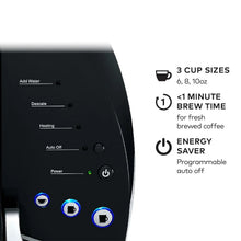 Keurig® single-serve coffee maker control panel with illuminated buttons