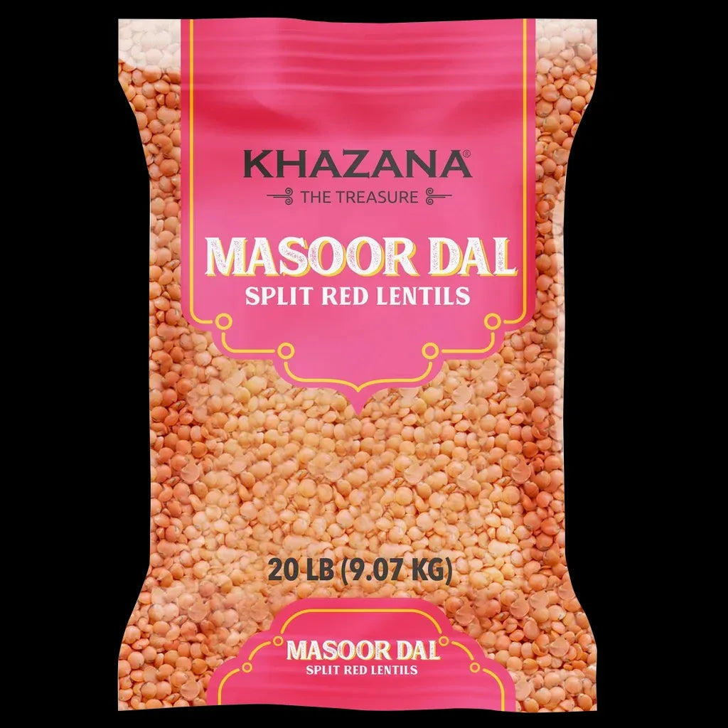 Khazana Masoor Dal Split Red Lentils, 20 lbs