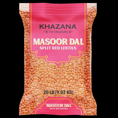 Khazana Masoor Dal Split Red Lentils, 20 lbs