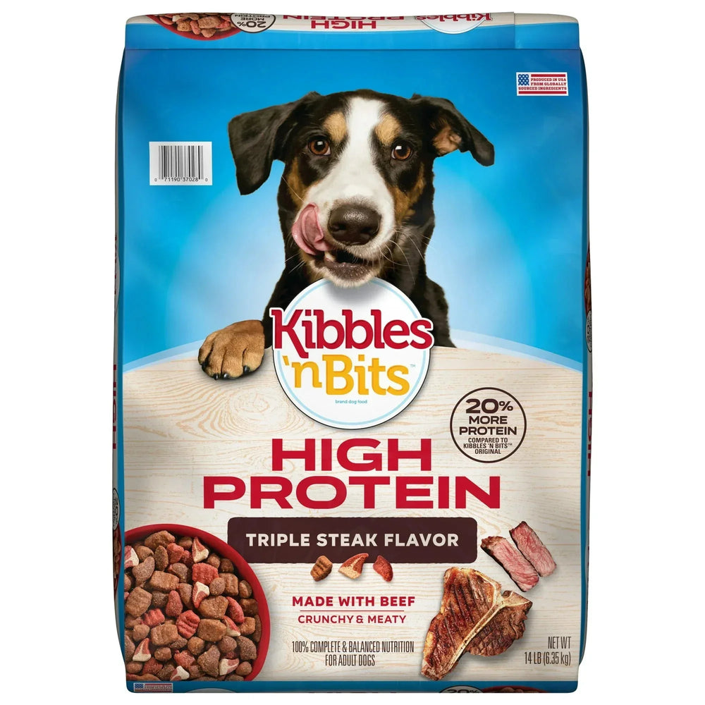 Kibbles 'n Bits Triple Steak Flavor Dry High Protein Dog Food - USA MEGA SHOP