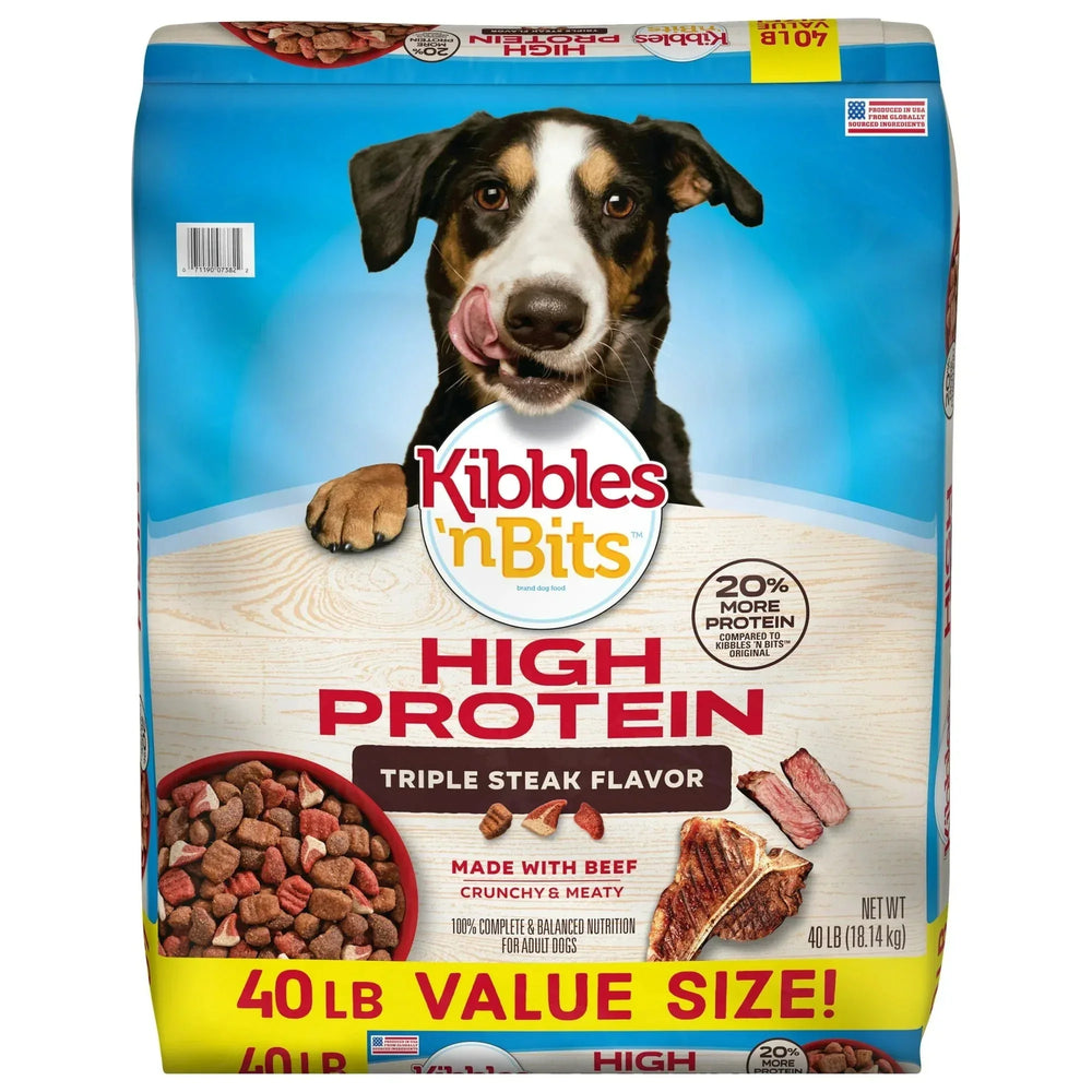 Kibbles 'n Bits Triple Steak Flavor Dry High Protein Dog Food - USA MEGA SHOP