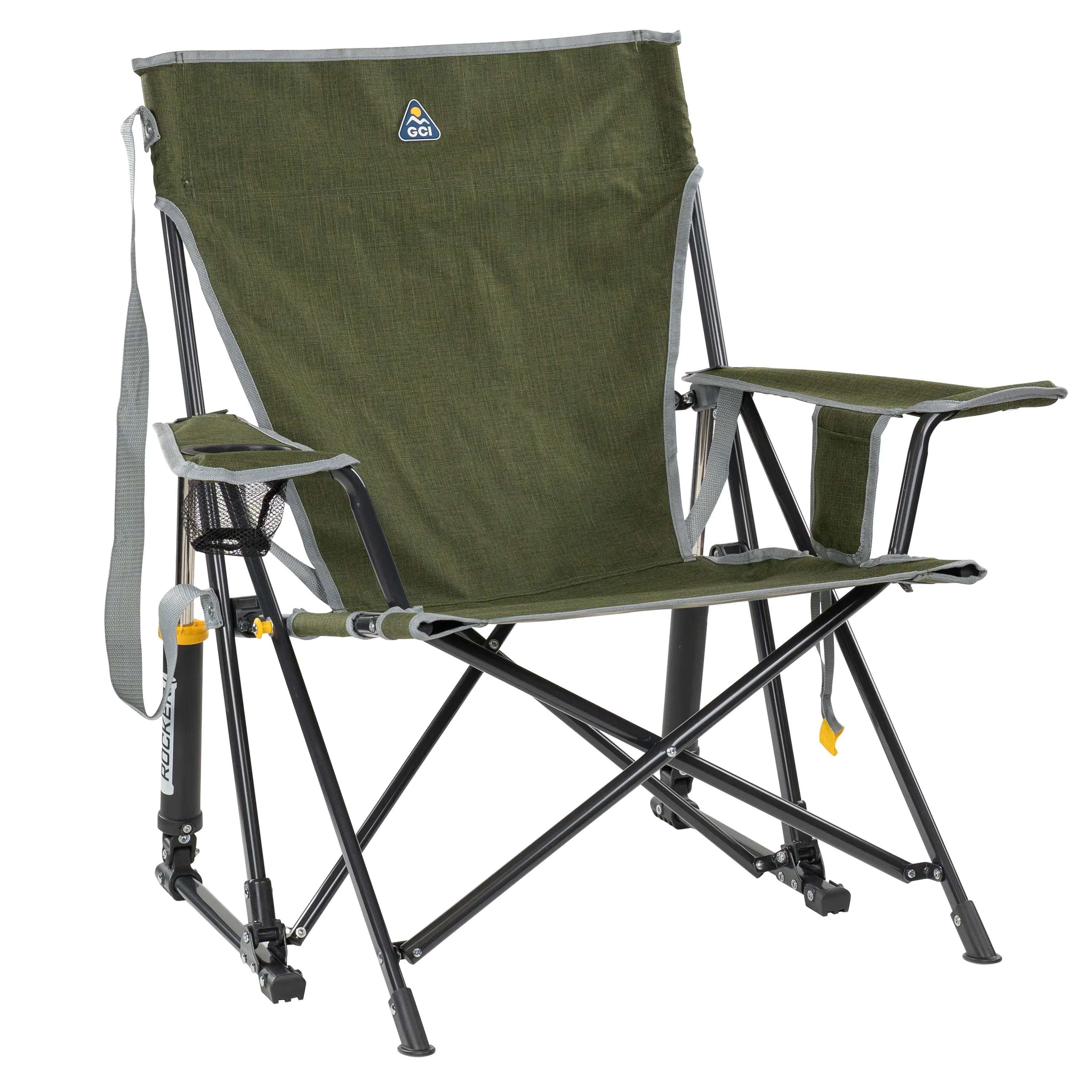 GCI Outdoor Kickback Rocker Foldable Rocking Camp Chair, Aged Fatigue
