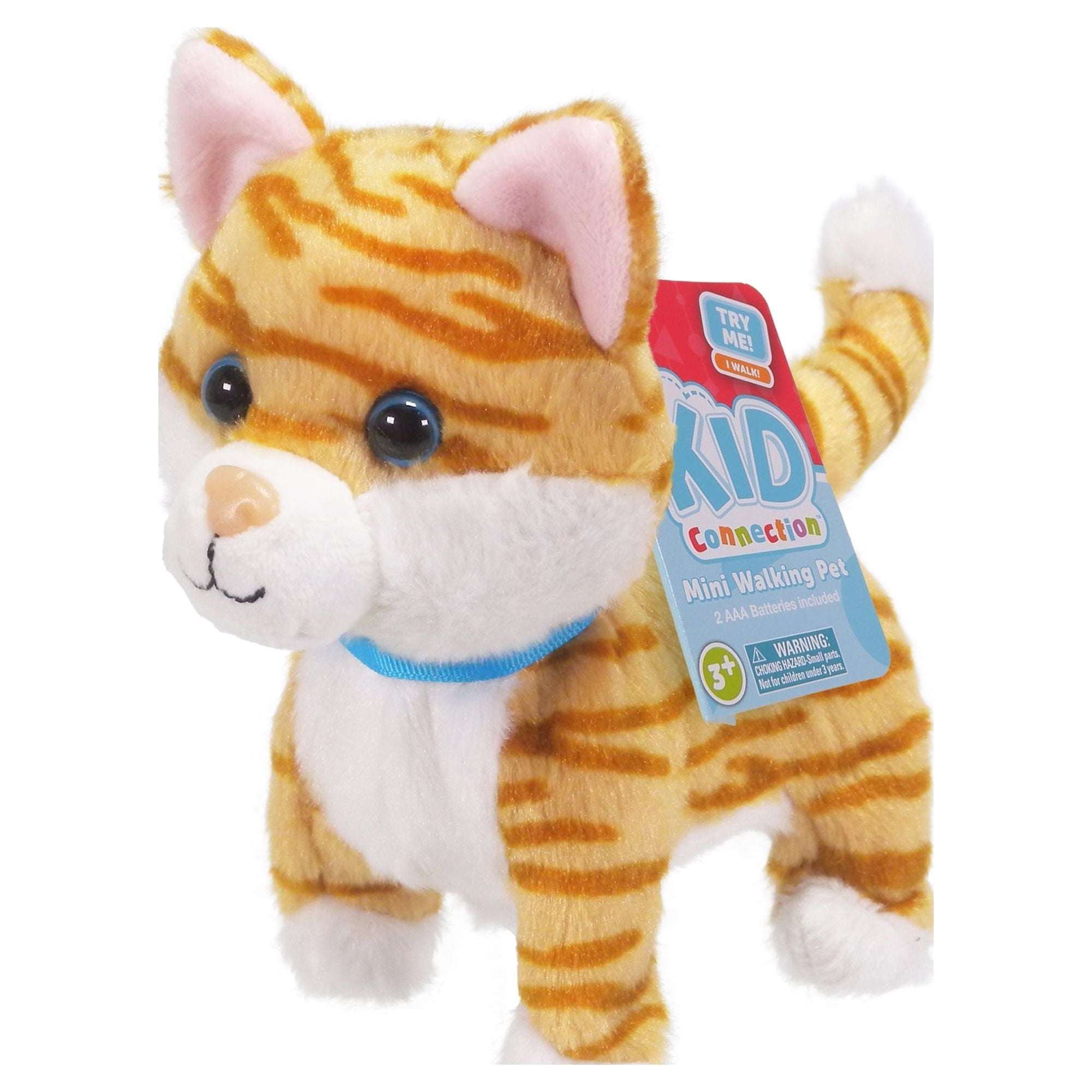 Kid Connection Miniature Electronic Walking Pet Teal Triceratops, 6in Height, Toddler Plush Toys