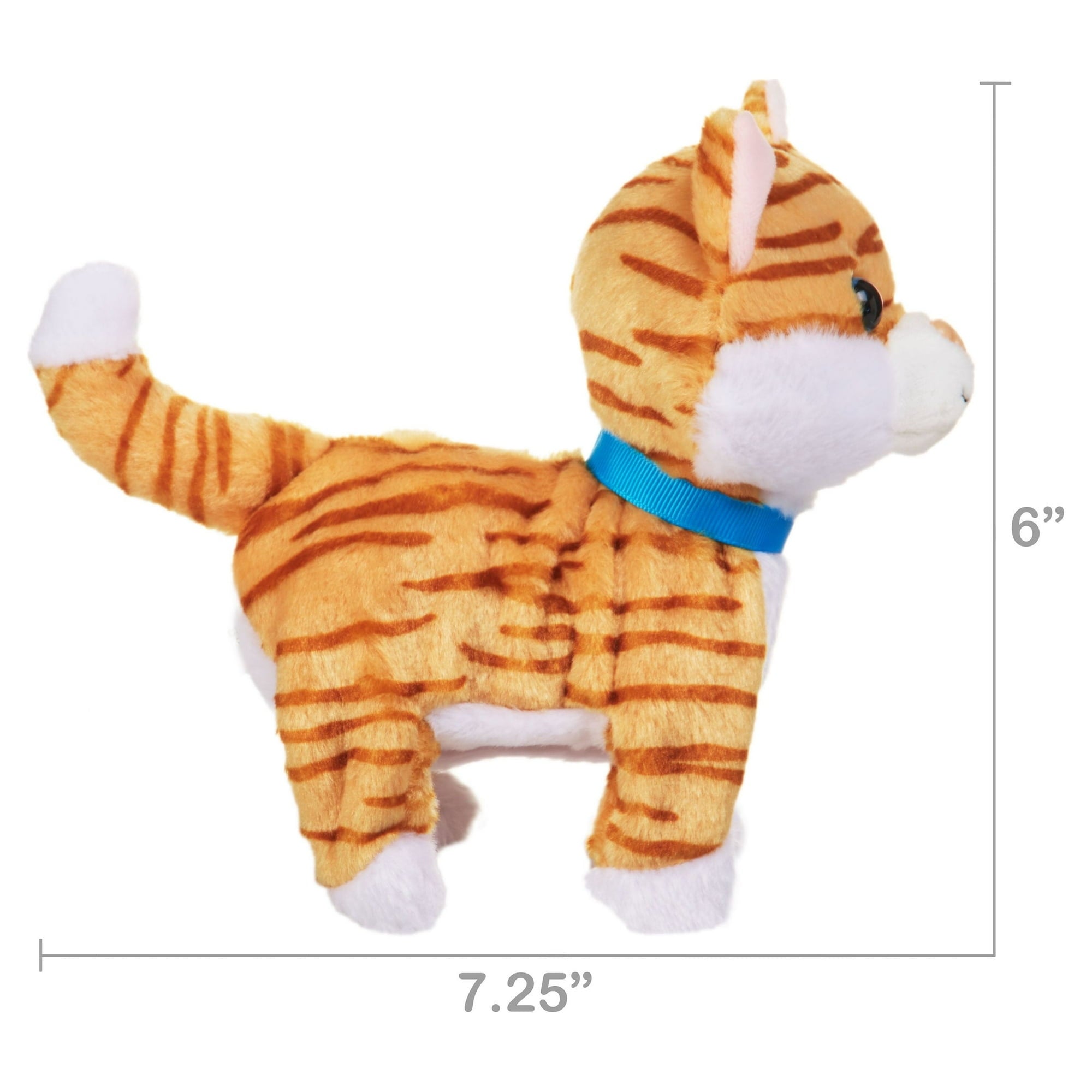 Kid Connection Miniature Electronic Walking Pet Teal Triceratops, 6in Height, Toddler Plush Toys