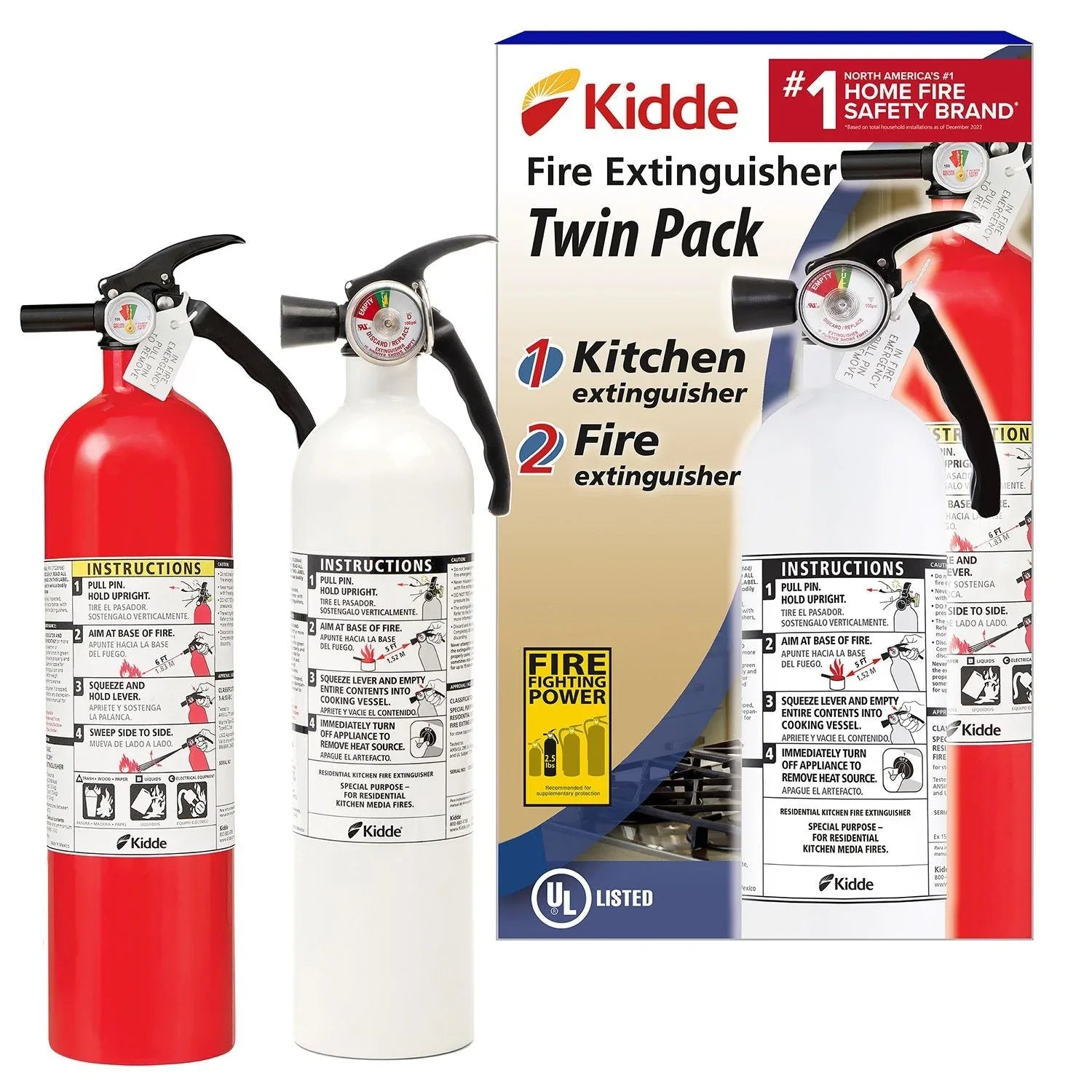Kidde Kitchen and General-Use 1:A-10:BC Fire Extinguisher Value Pack - USA MEGA SHOP