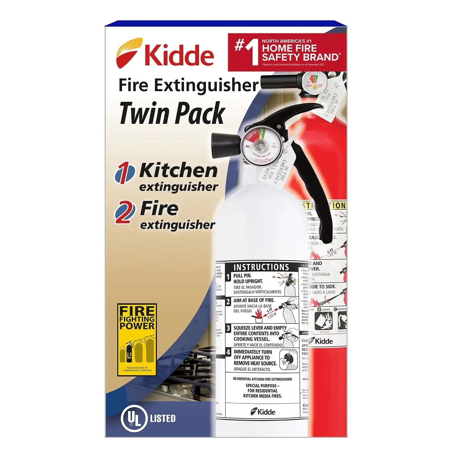 Kidde Kitchen and General-Use 1:A-10:BC Fire Extinguisher Value Pack - USA MEGA SHOP