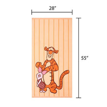 Orange kids' bath towel, 28 x 54 in, Tigger full-body print