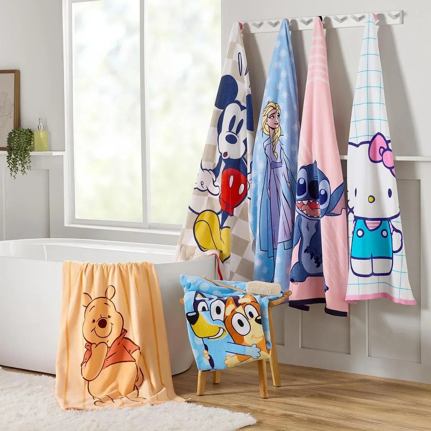 Kids' Licensed 2-Pack Cotton Bath Towels, 28" x 54"